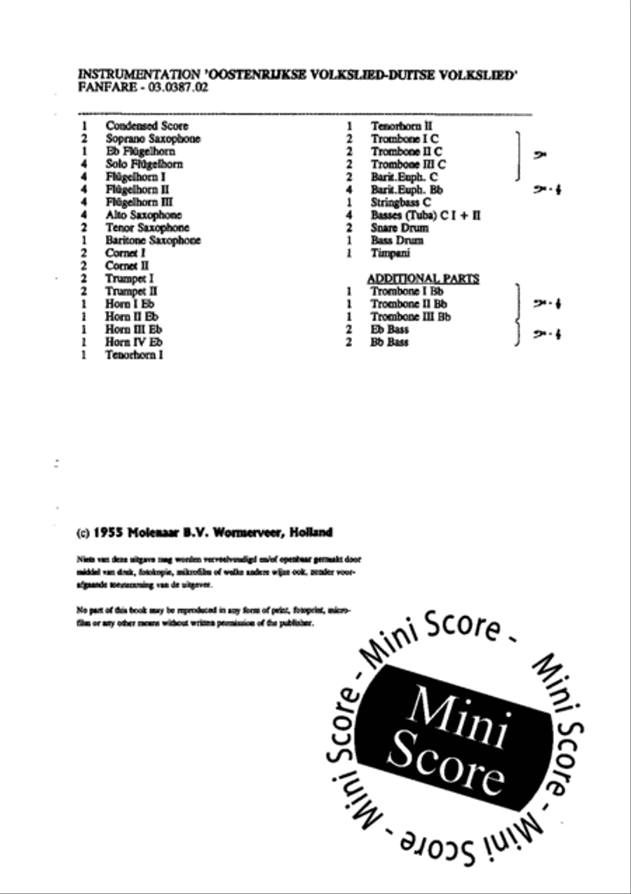 National Anthem of Germany and Austria Fanfare Band scores gallery preview page 4