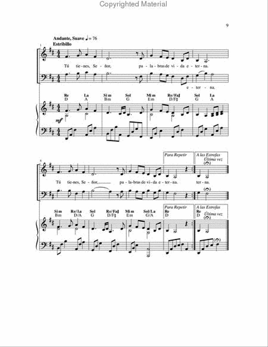 Two Bilingual Psalms / Dos salmos bilingües Unison Choir scores gallery preview page 4