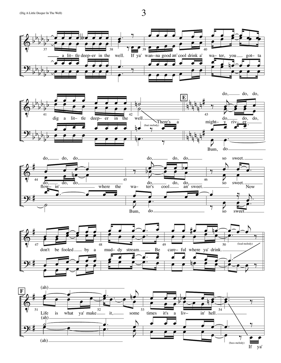Dig A Little Deeper In The Well TTBB scores gallery preview page 3