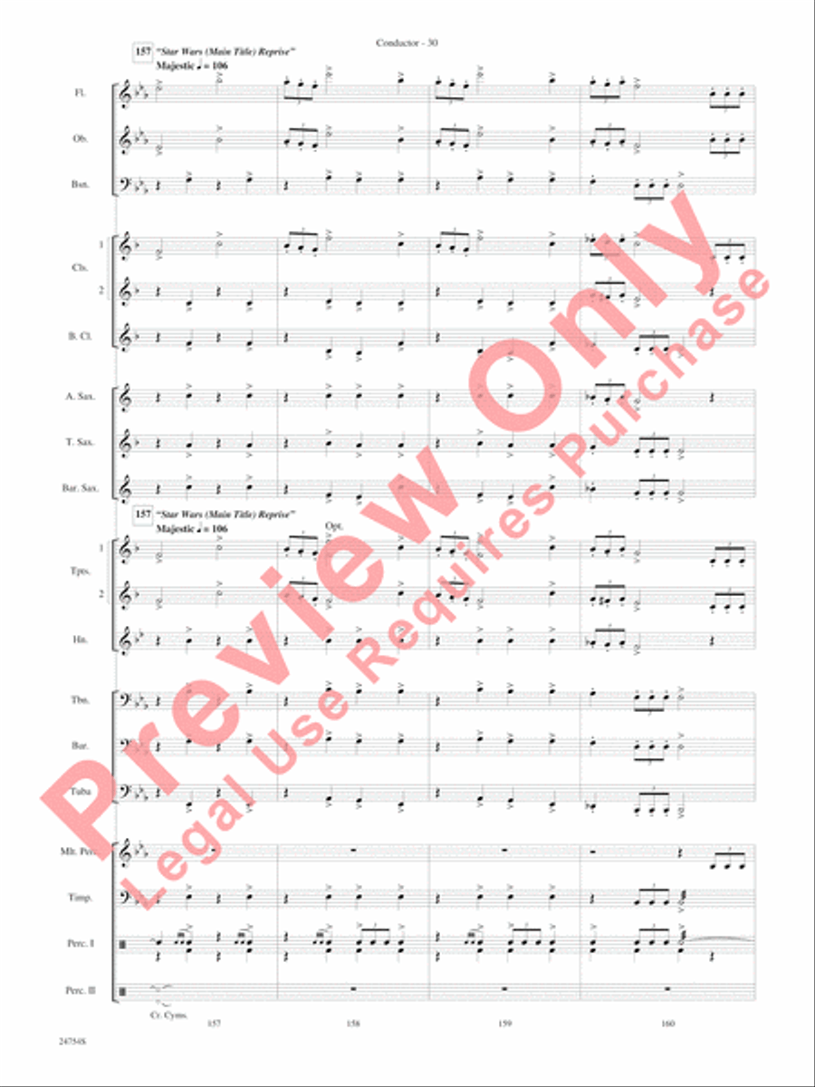 Selections from The Star Wars Saga Concert Band scores gallery preview page 33