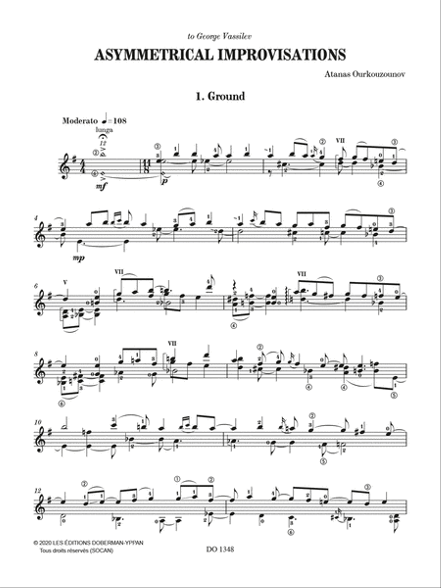 Asymmetrical Improvisations Classical Guitar scores gallery preview page 2