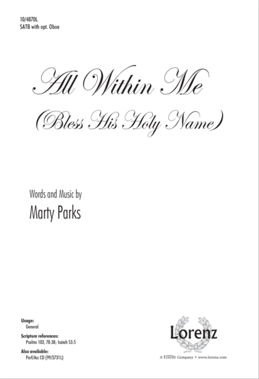 All Within Me 4-Part scores gallery preview page 1