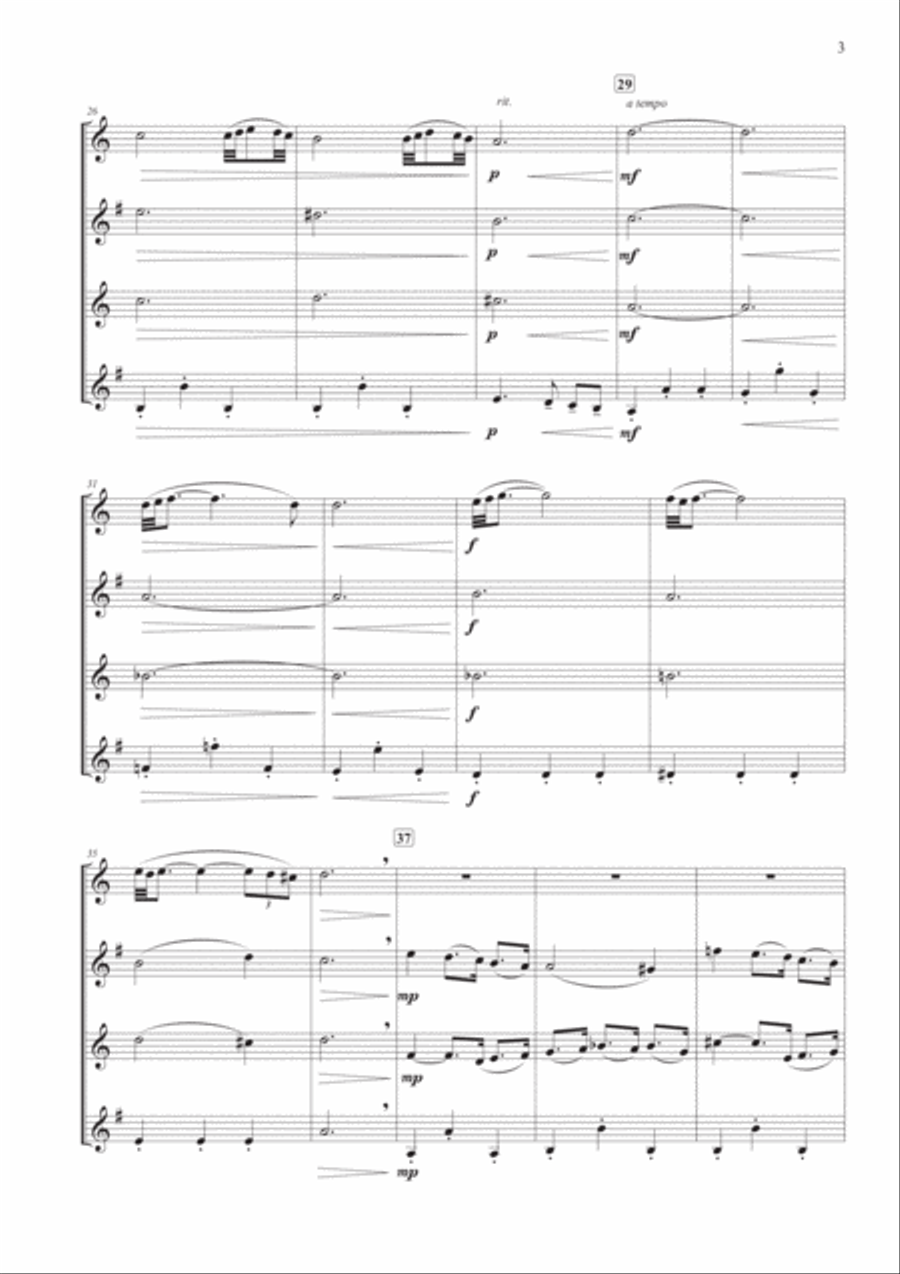 Albinoni's Adagio for Saxophone Quartet Saxophone Quartet scores gallery preview page 4