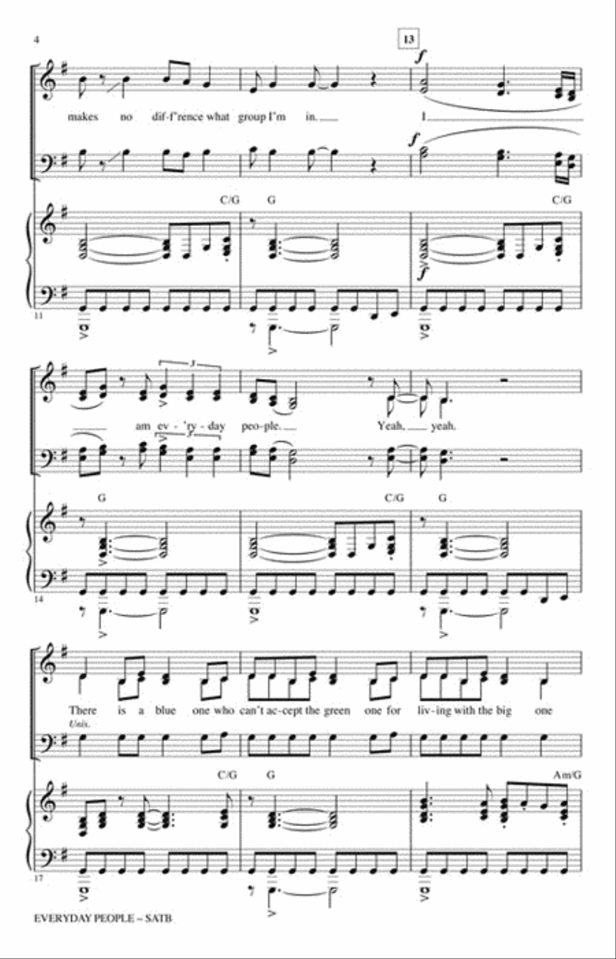 Everyday People 4-Part scores gallery preview page 3