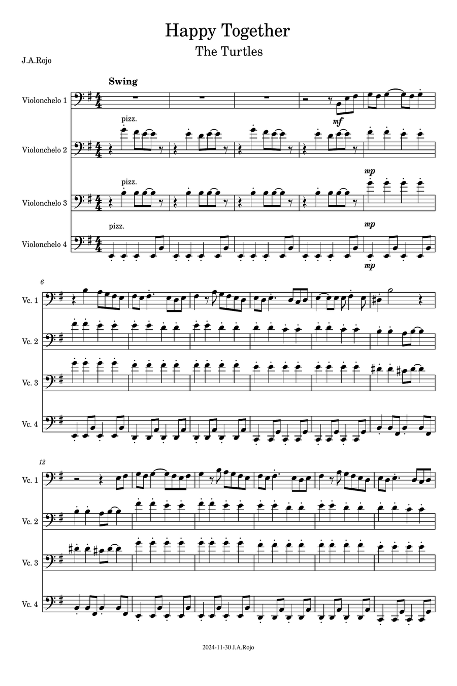Happy Together String Quartet scores gallery preview page 1