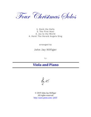 Book cover for Four Christmas Solos for Viola