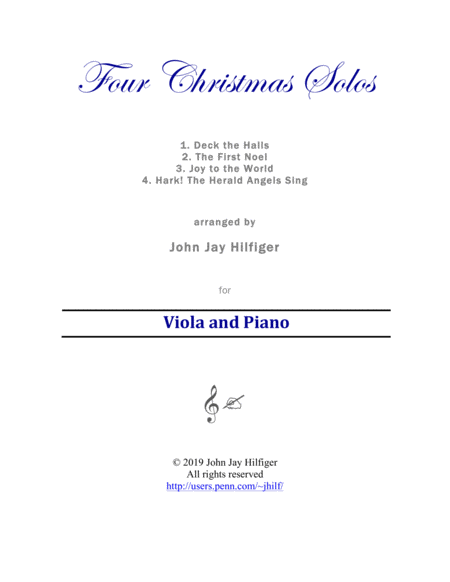 Four Christmas Solos for Viola image number null