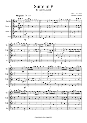 Suite in F major for recorder quartet