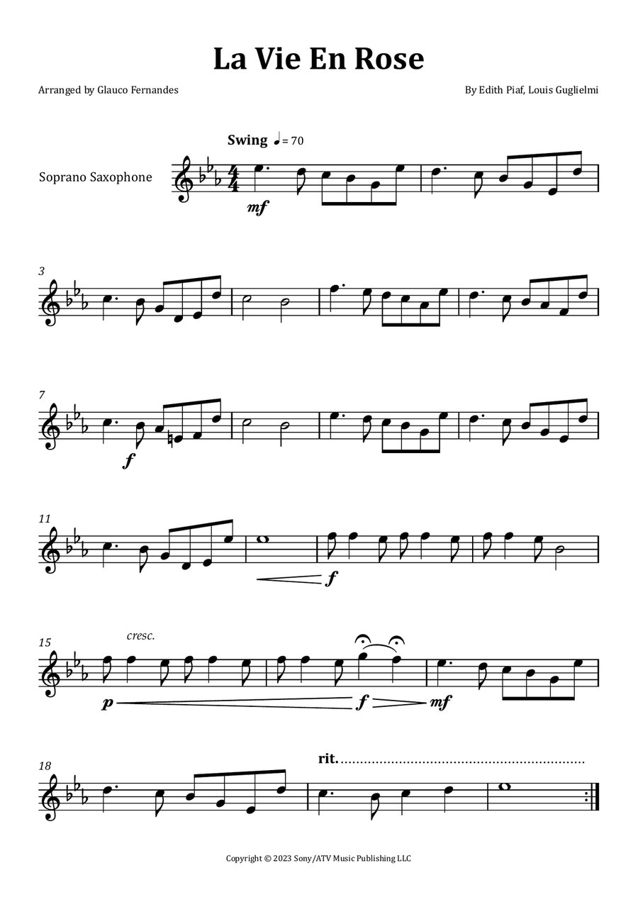 La Vie En Rose Chamber Music scores gallery preview page 1