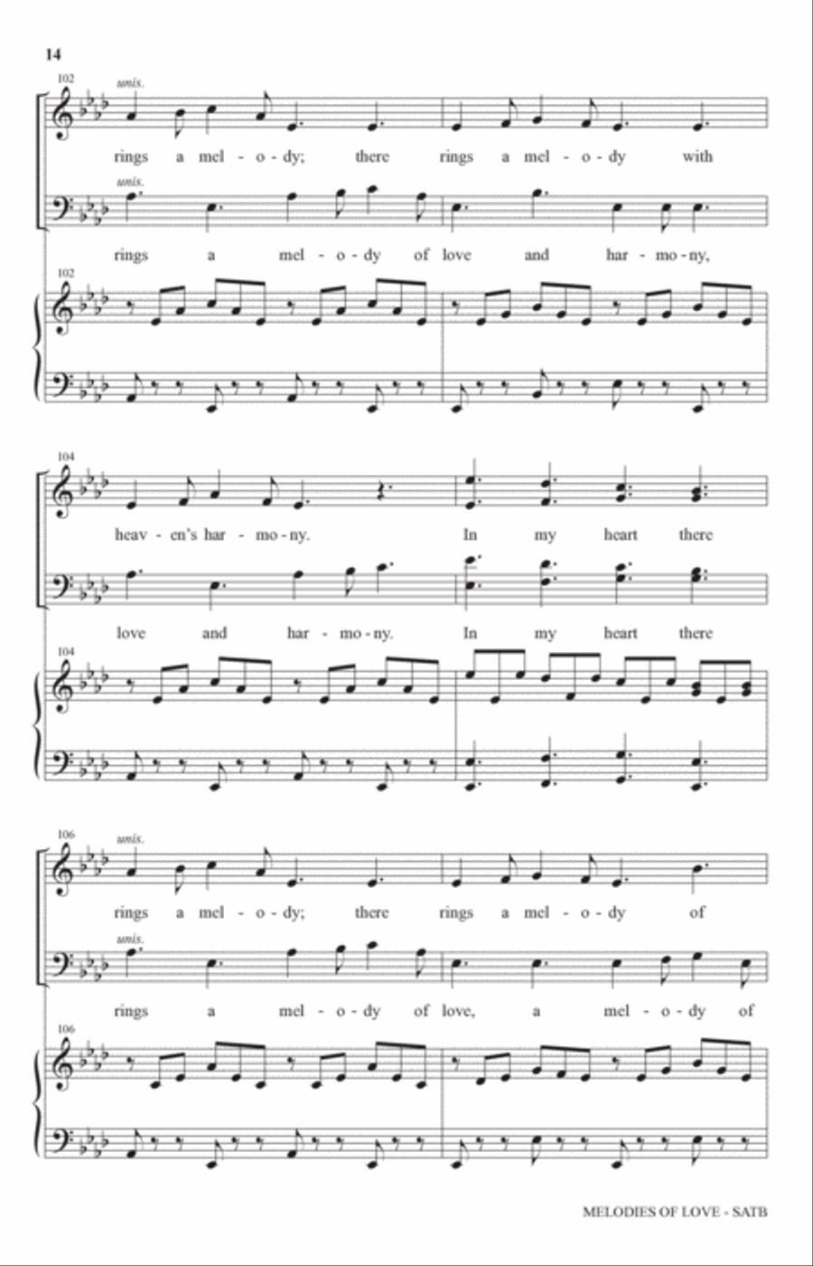 Melodies Of Love Melodies Of Love 4-Part scores gallery preview page 13