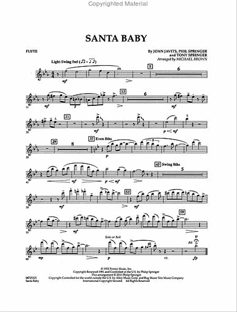 Santa Baby Concert Band scores gallery preview page 6