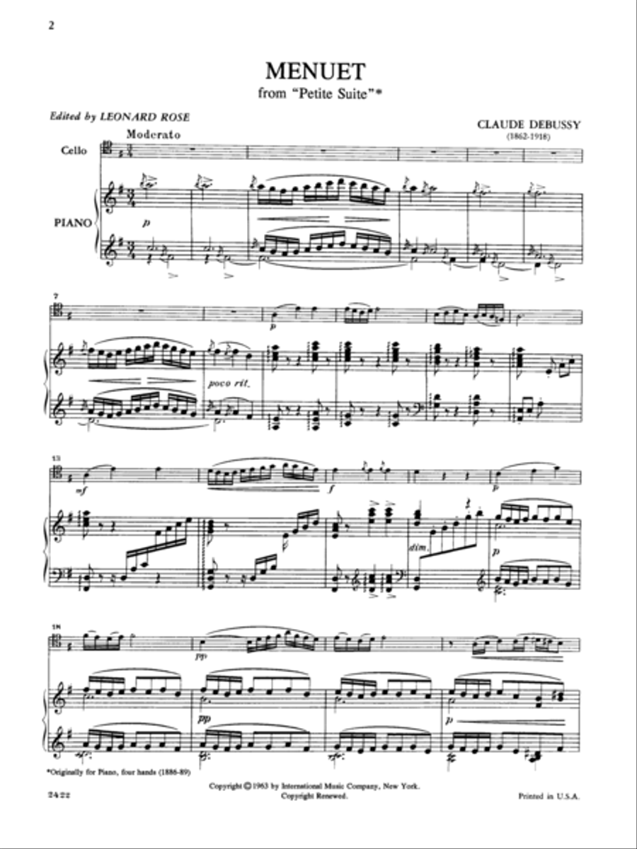 Menuet From Petite Suite