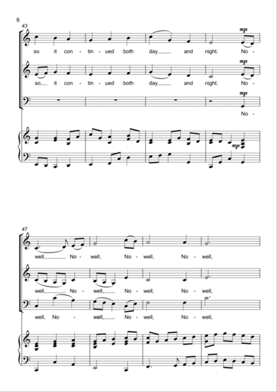 The First Nowell ( The First Noel ) - 3 part choir - SAB - Mixed Voices 3-Part scores gallery preview page 6