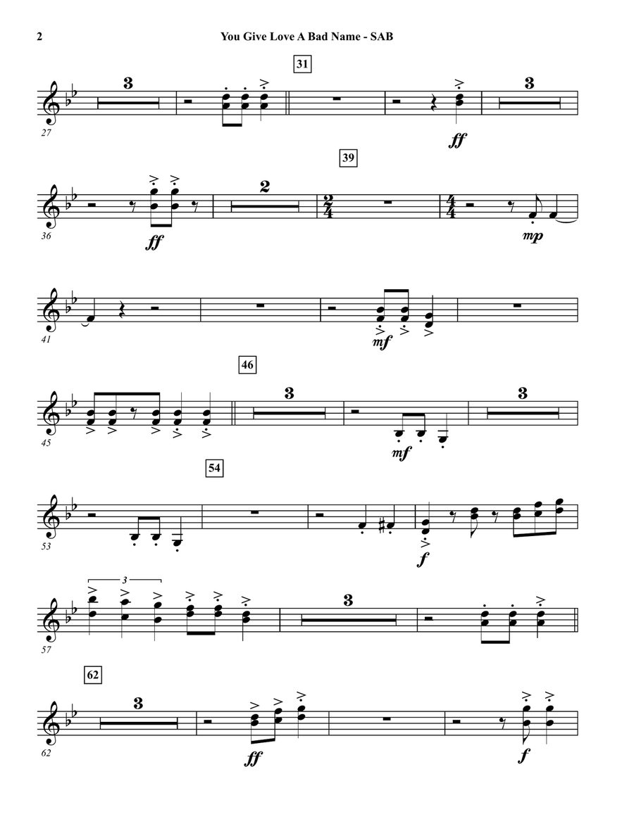 You Give Love A Bad Name Concert Band scores gallery preview page 2