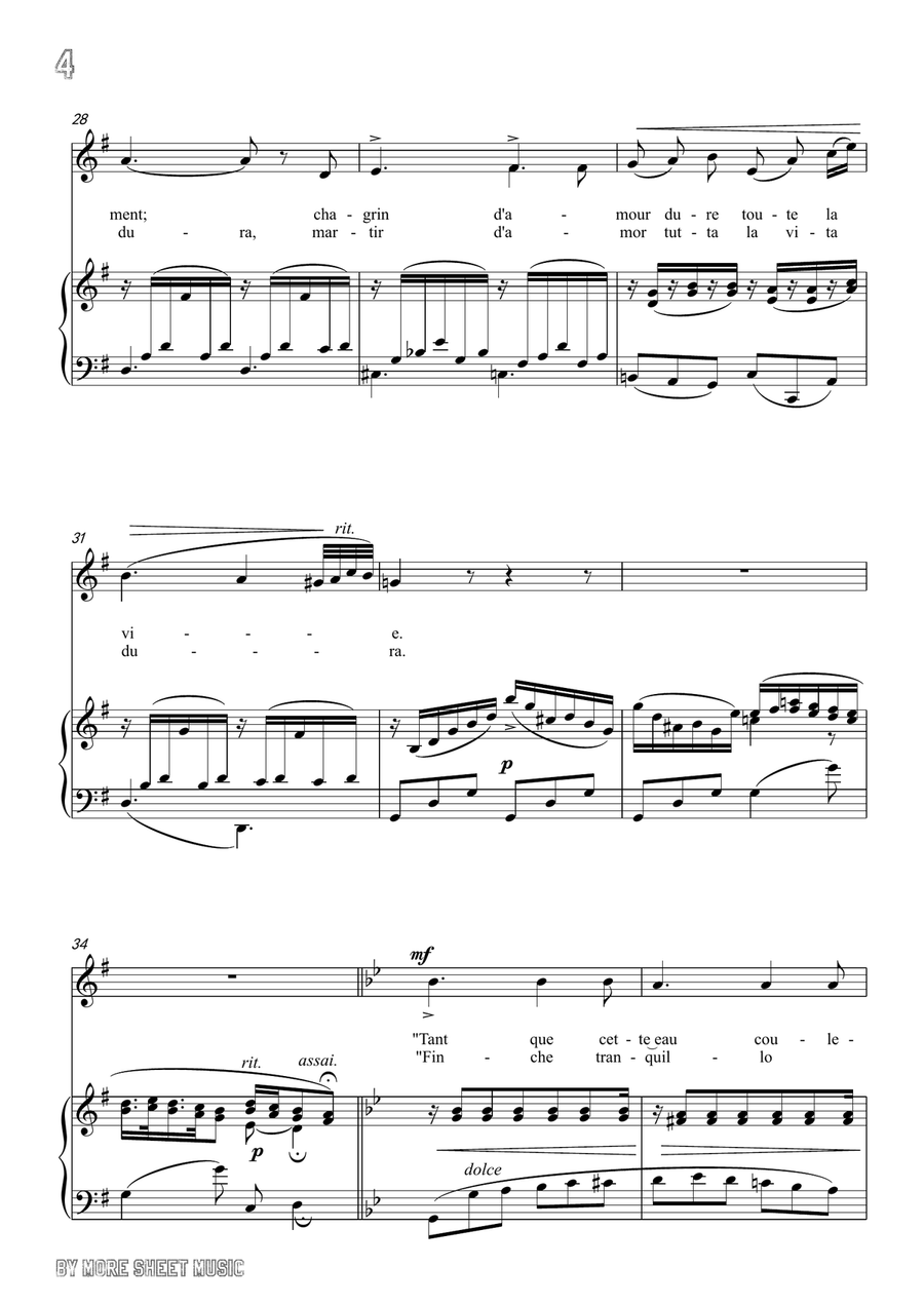 Giovanni-Piacer d'amor in G Major,for Voice and Piano Piano, Vocal scores gallery preview page 6