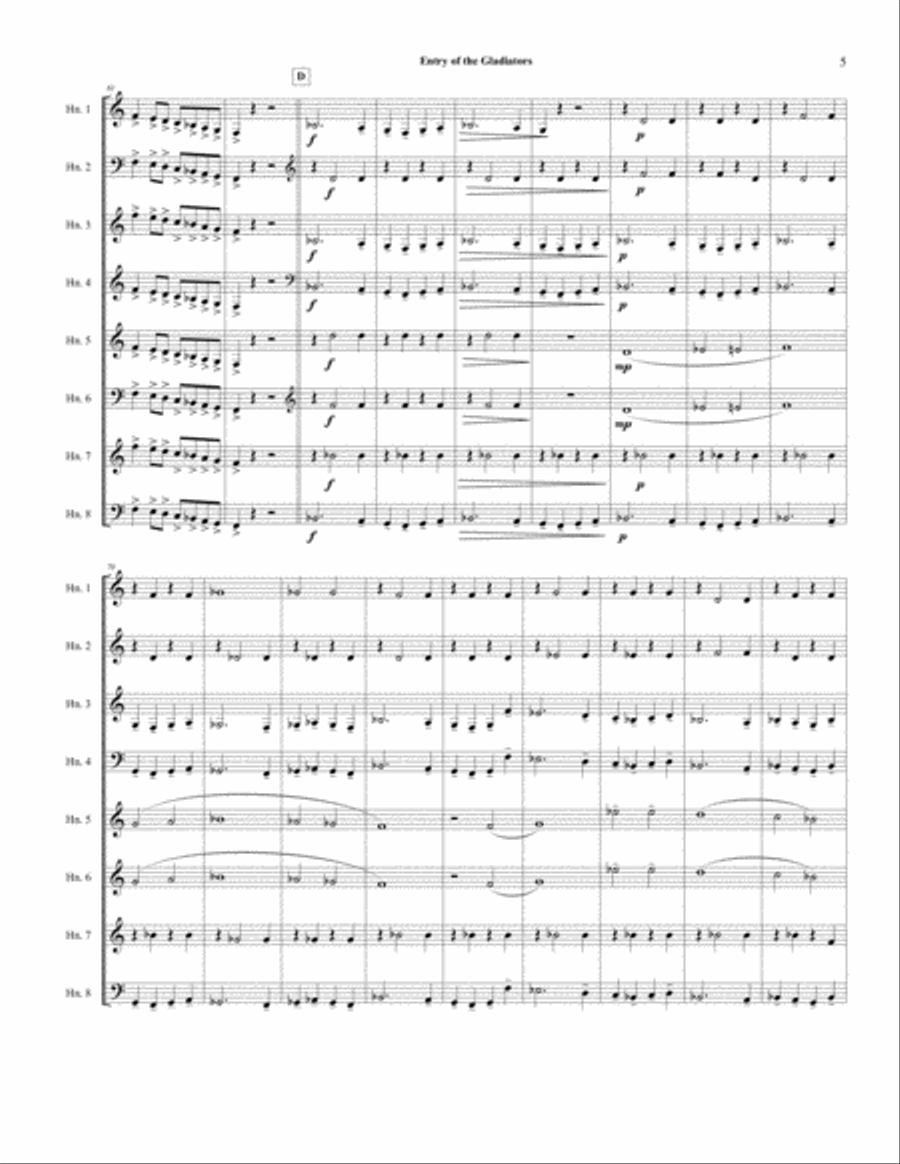 Entry of the Gladiators Brass Ensemble scores gallery preview page 6
