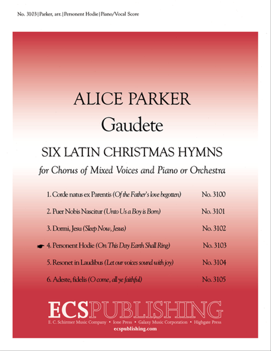 Gaudete: 4. Personent Hodie 4-Part scores gallery preview page 1