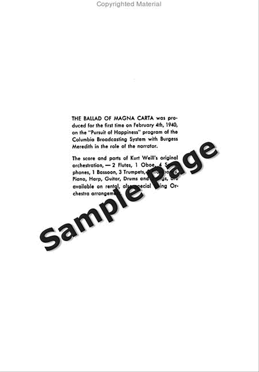 Ballad of Magna Carta 4-Part scores gallery preview page 3