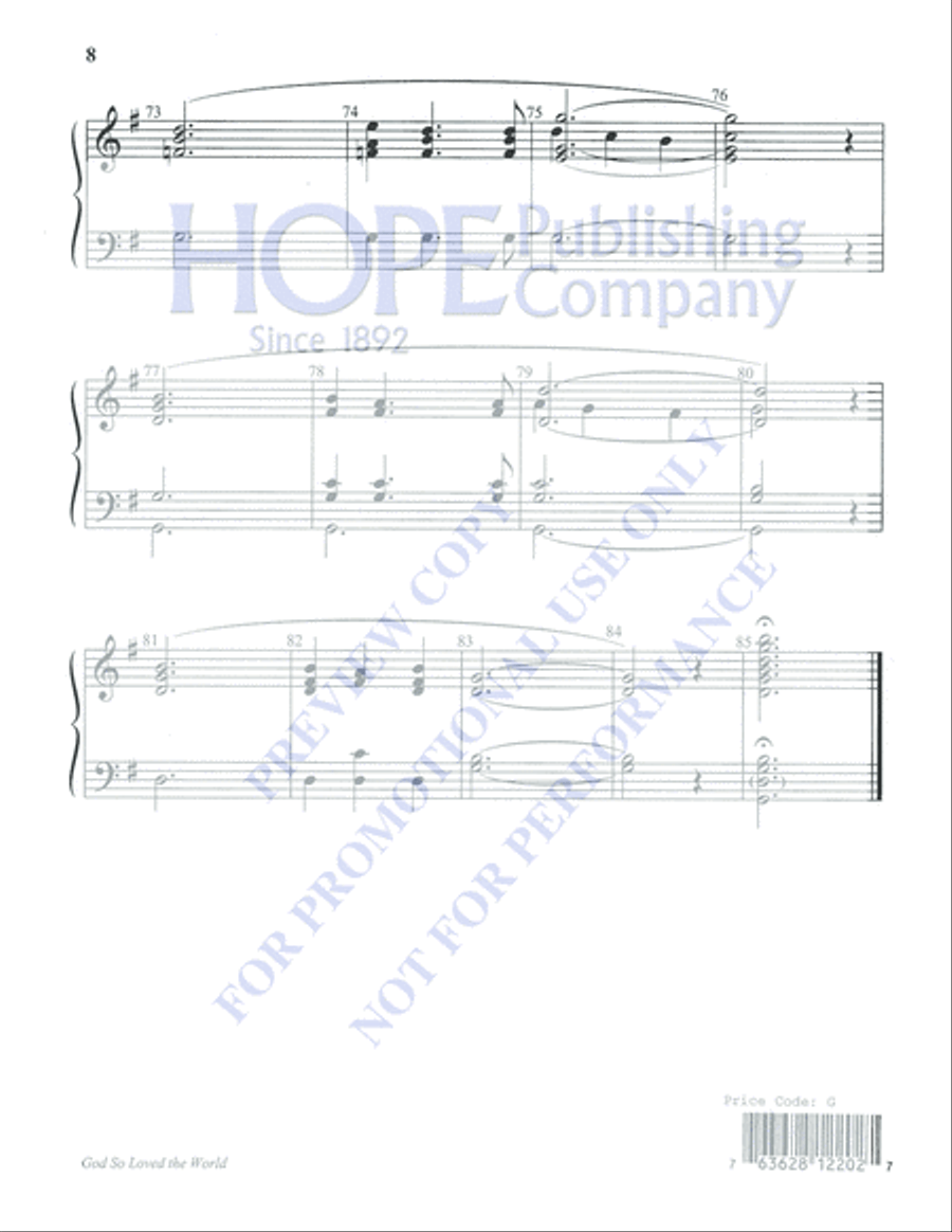 God So Loved the World God So Loved the World 4-Octaves scores gallery preview page 8