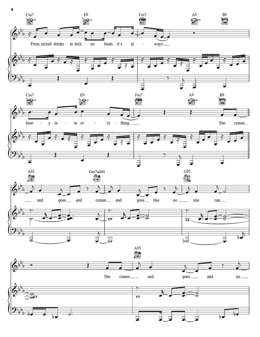 Neon Piano, Vocal, Guitar scores gallery preview page 4
