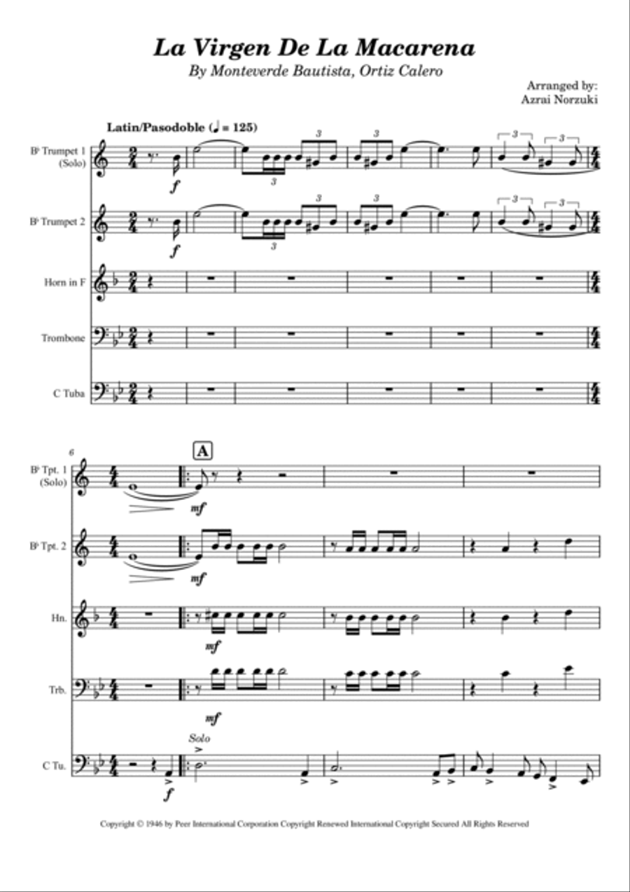 La Virgen De La Macarena Chamber Music scores gallery preview page 3
