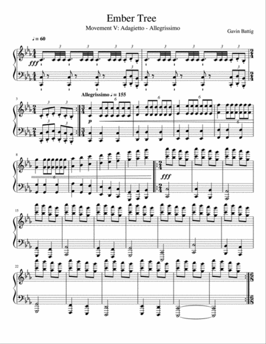 Ember Tree Movement 5 Piano Solo scores gallery preview page 1