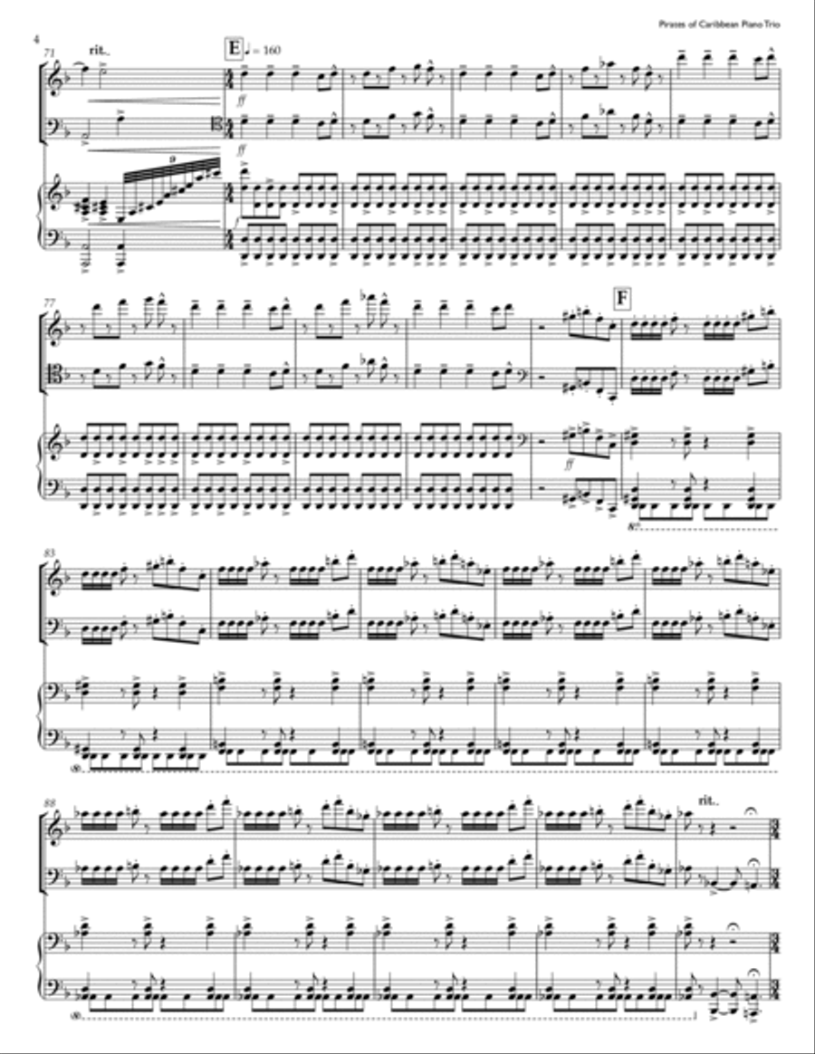 Pirates Of The Caribbean Piano Trio scores gallery preview page 4