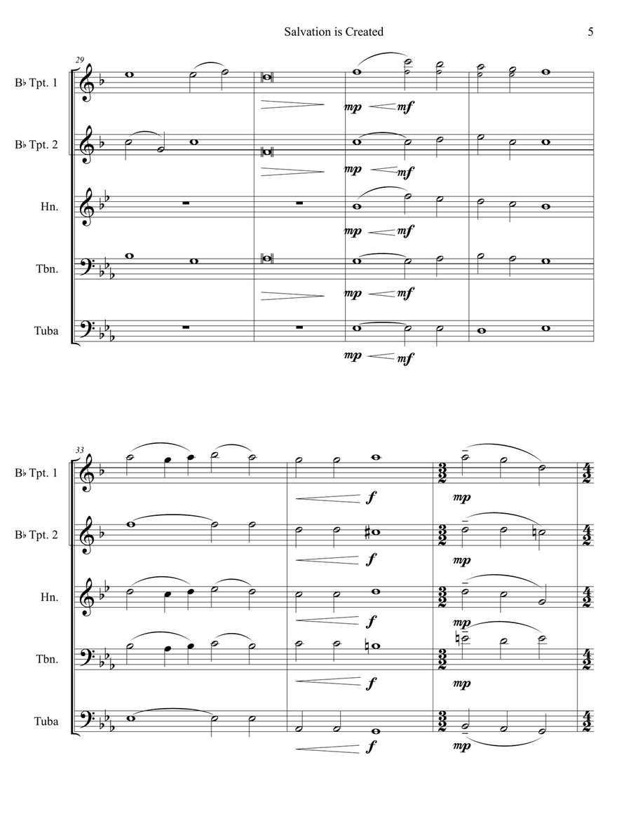 Salvation is Created - Brass Quintet Brass Quintet scores gallery preview page 6