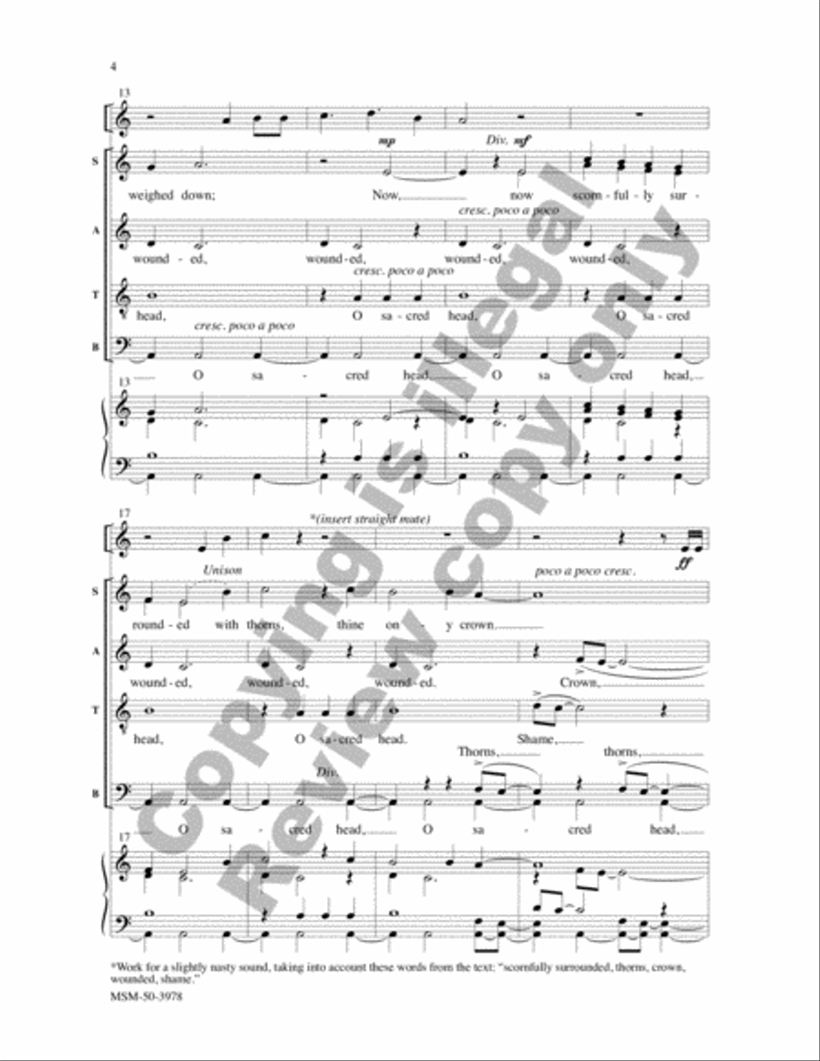 O Sacred Head, Now Wounded Divisi scores gallery preview page 4