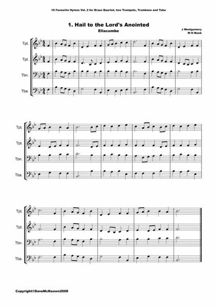 16 Favourite Hymns for Brass Quartet (Vol 2.) image number null