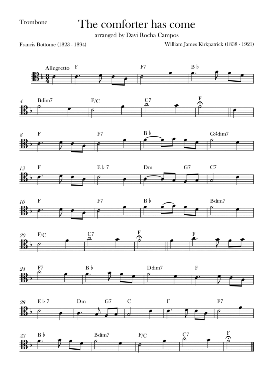 The comforter has come The comforter has come Trombone Solo scores gallery preview page 1