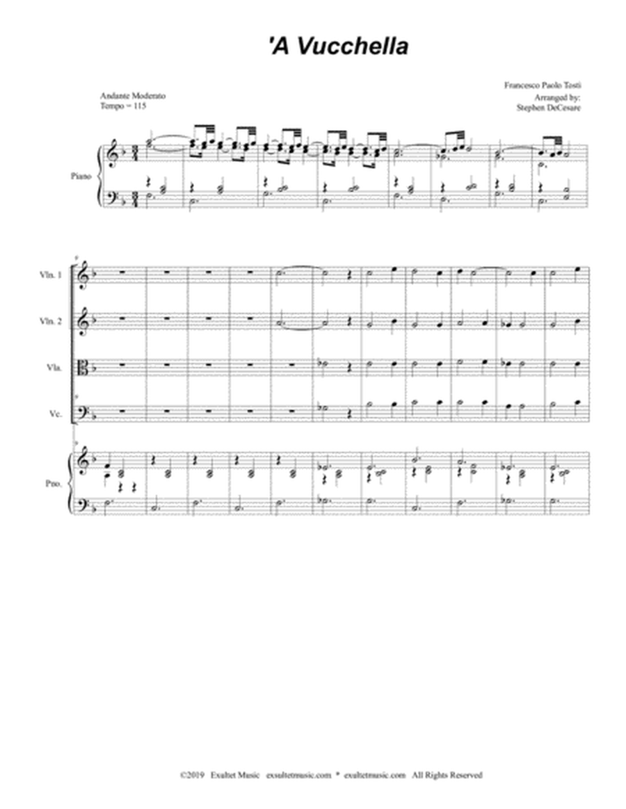 A Vucchella (for String Quartet and Piano) image number null