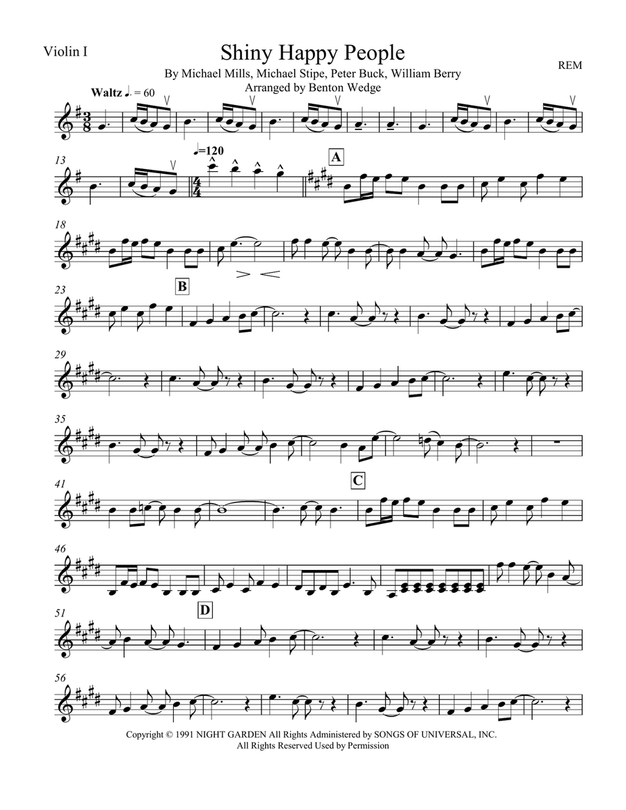 Shiny Happy People Shiny Happy People String Quartet scores gallery preview page 1