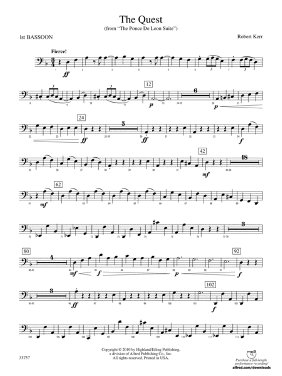 The Quest: Bassoon Full Orchestra scores gallery preview page 1