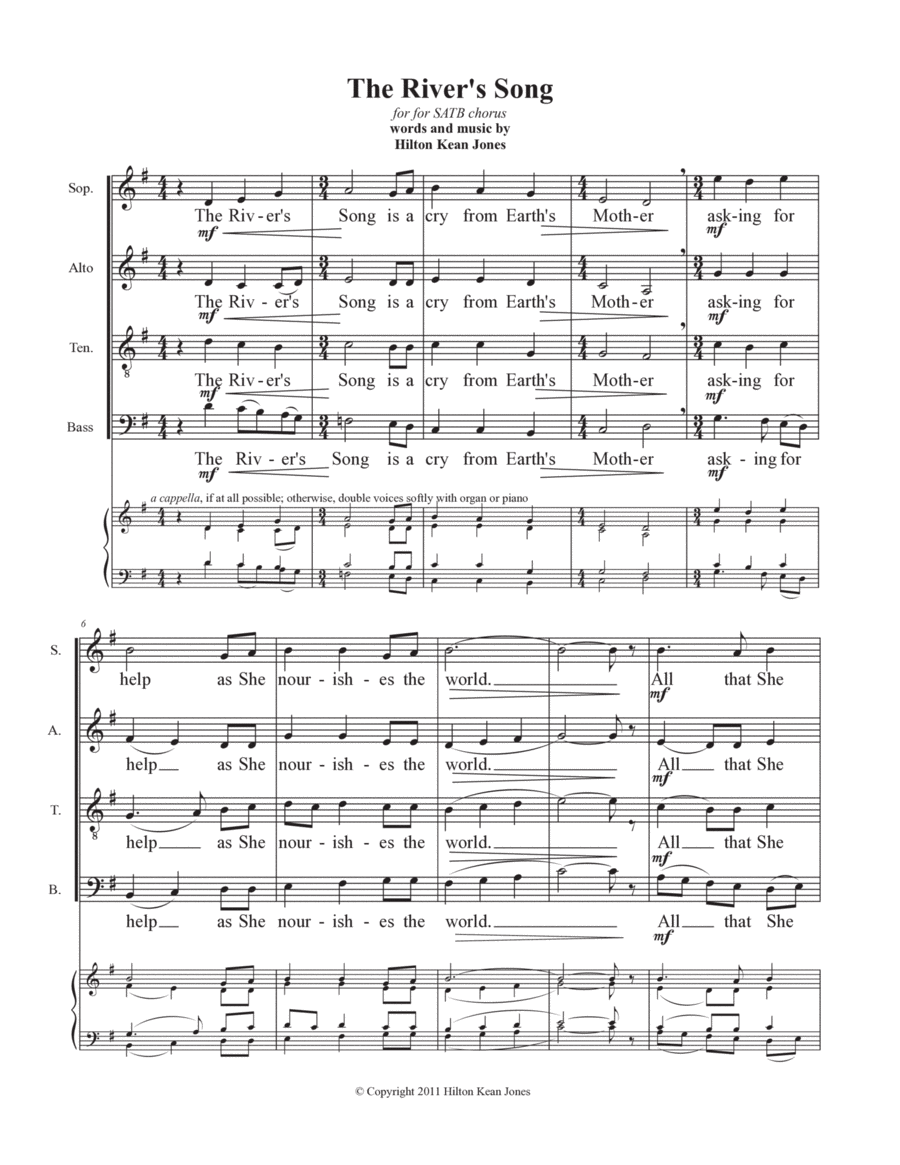The River's Song 4-Part scores gallery preview page 1