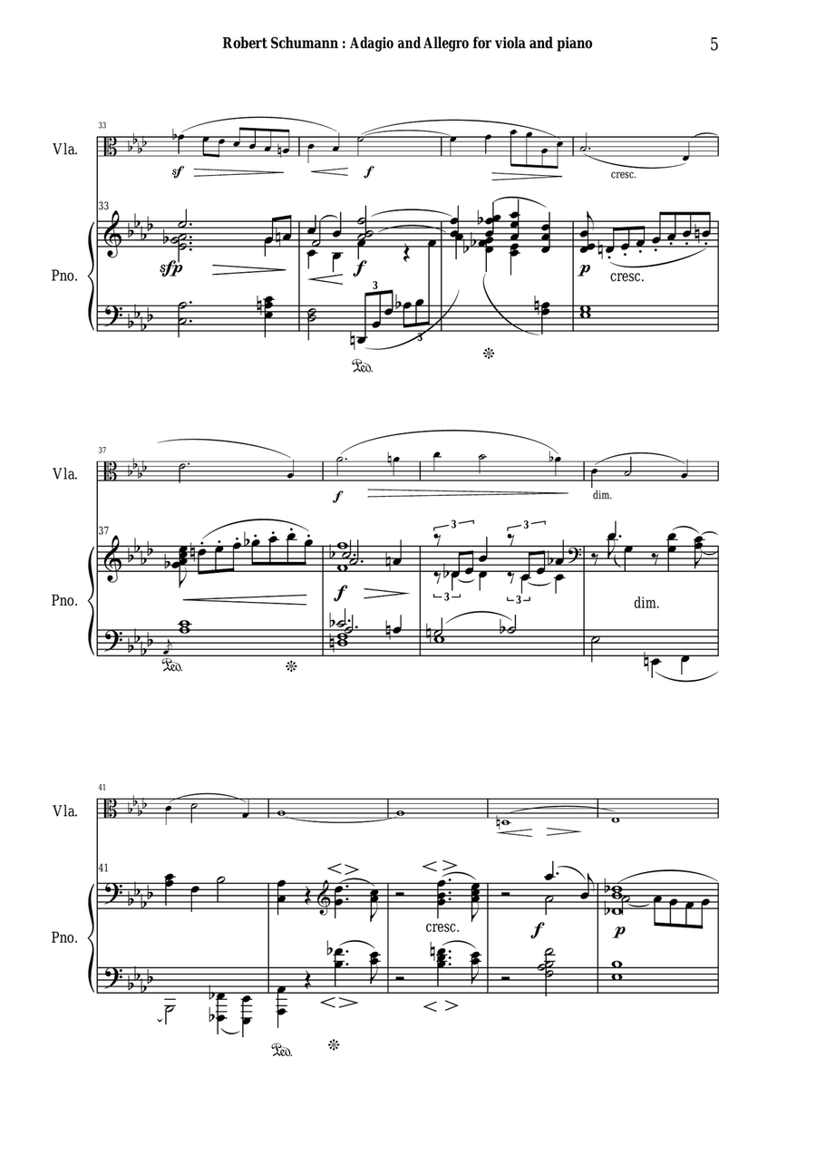 Robert Schumann: Adagio and Allegro, opus 70, for viola and piano Piano scores gallery preview page 5