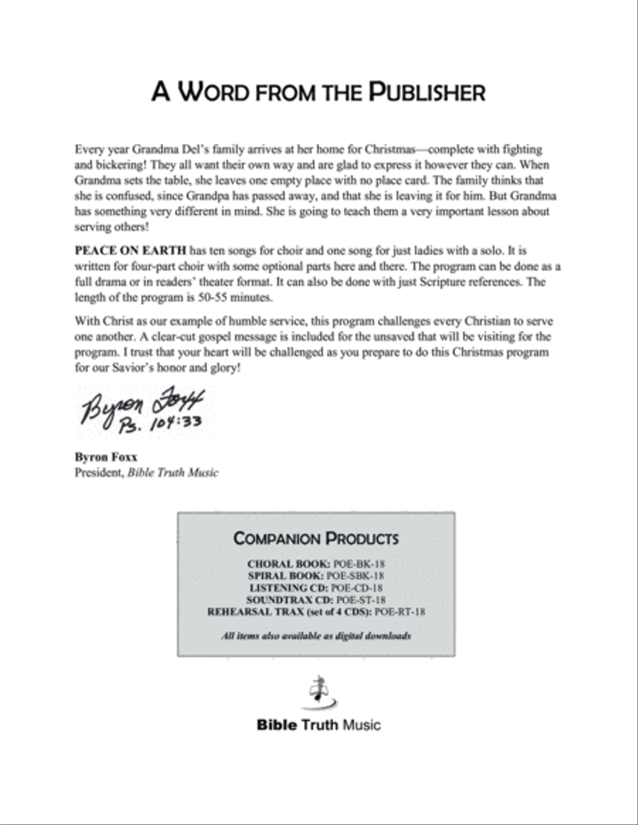 Peace On Earth - Christmas Cantata 4-Part scores gallery preview page 2