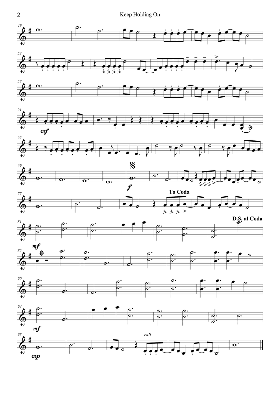 Keep Holding On String Quartet scores gallery preview page 3