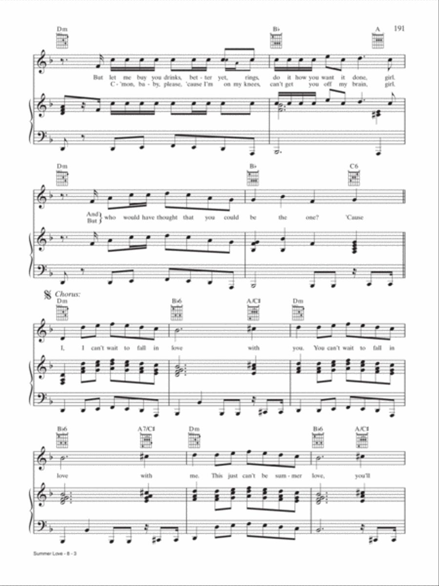 Summer Love Piano, Vocal, Guitar scores gallery preview page 3
