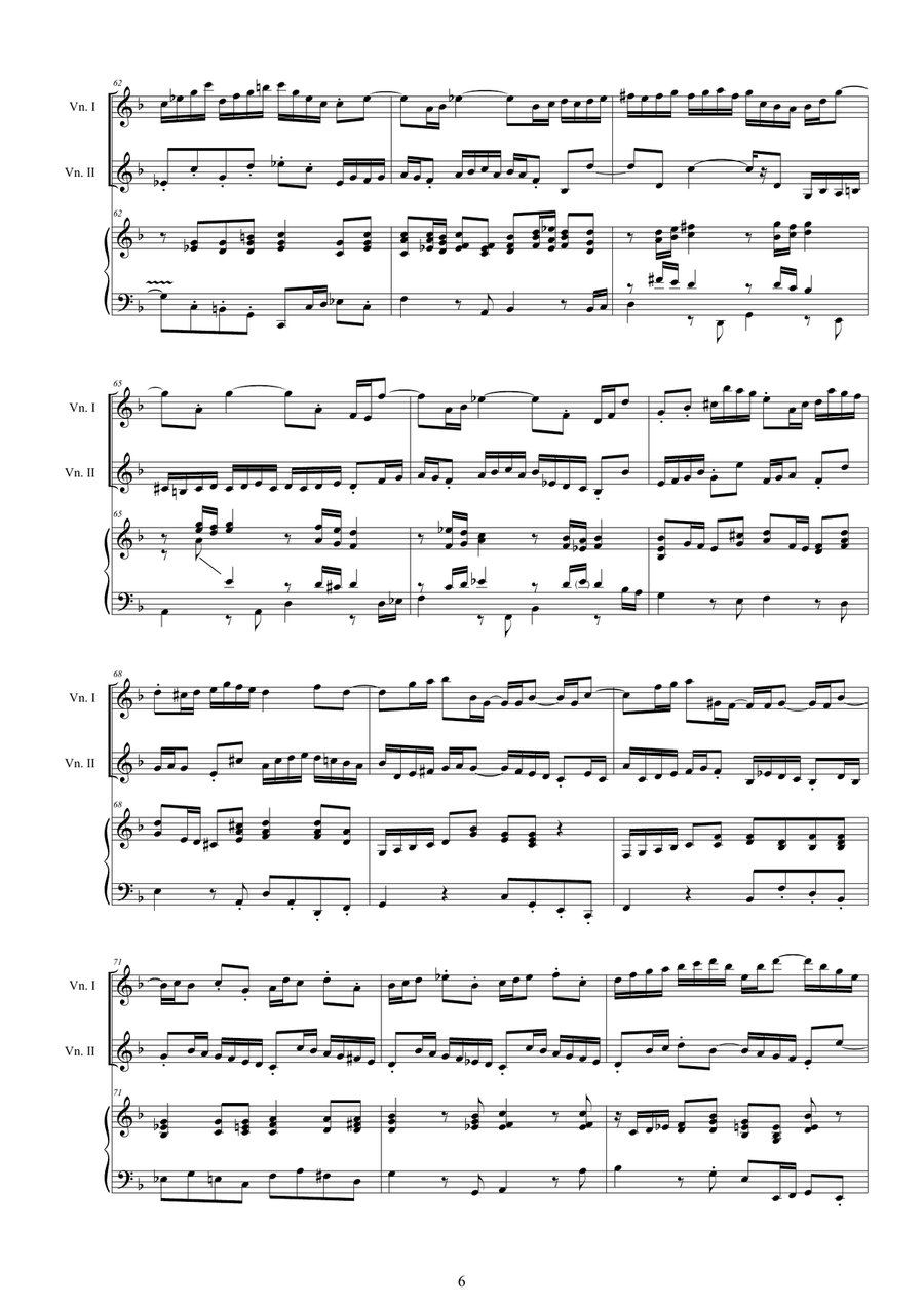 Bach - Double Concerto in D minor BWV1043 for Two Violins and Cembalo or Piano Violin scores gallery preview page 6