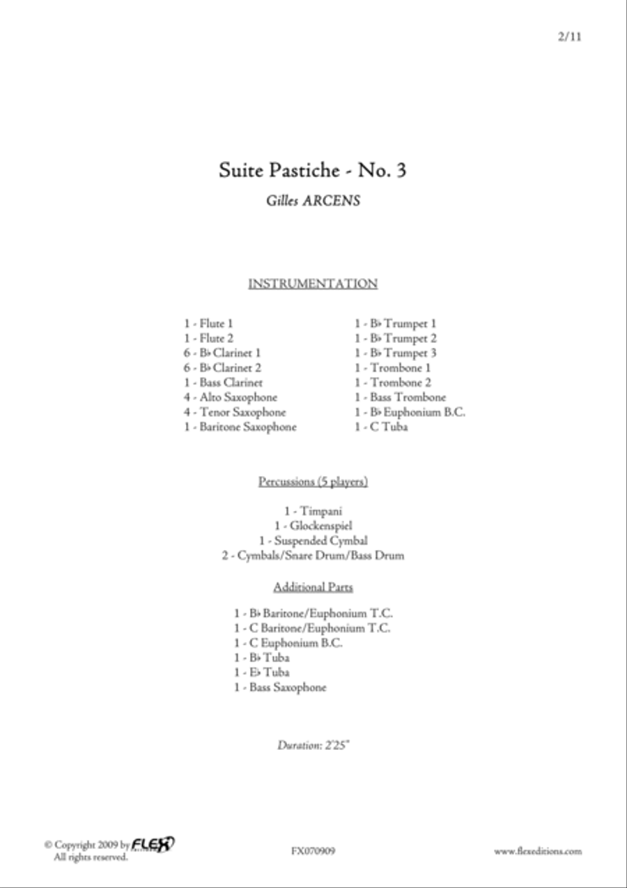 Suite Pastiche: No. 3 Concert Band scores gallery preview page 2