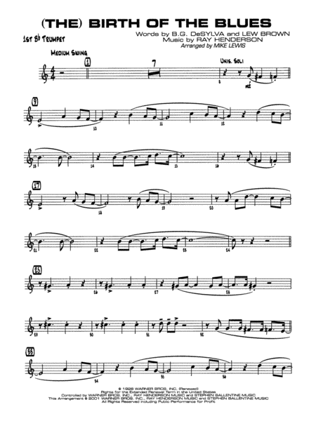 (The) Birth of the Blues: 1st B-flat Trumpet