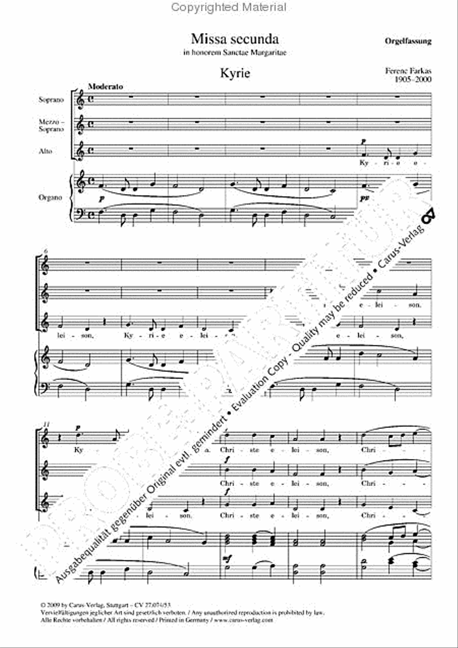 Missa secunda SSA scores gallery preview page 7