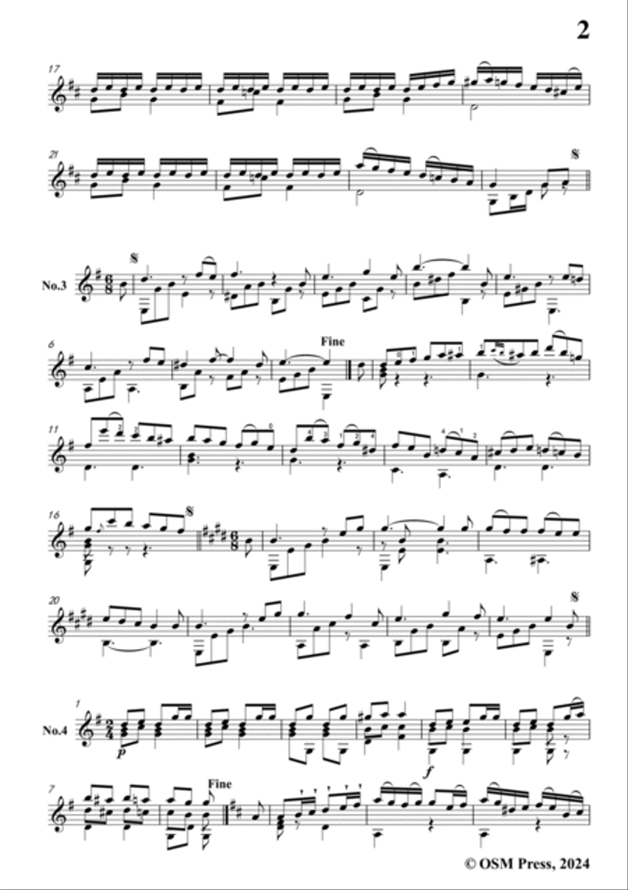 Coste-2 Quadrilles and Country Dances,Op.3,for Guitar Acoustic Guitar scores gallery preview page 3