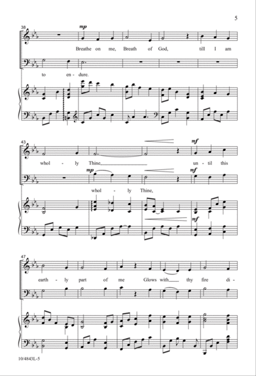 Breathe on Me, Breath of God 4-Part scores gallery preview page 5