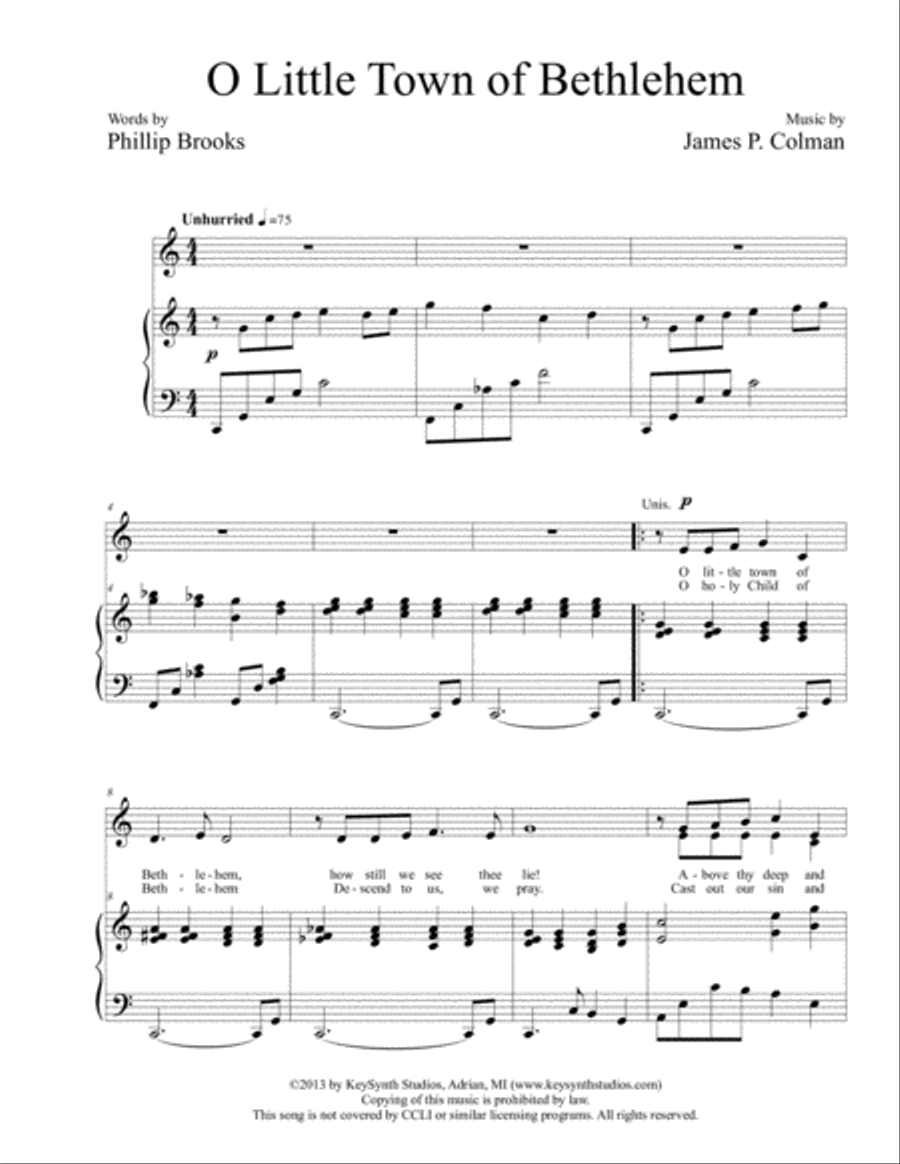 O Little Town of Bethlehem SA scores gallery preview page 3