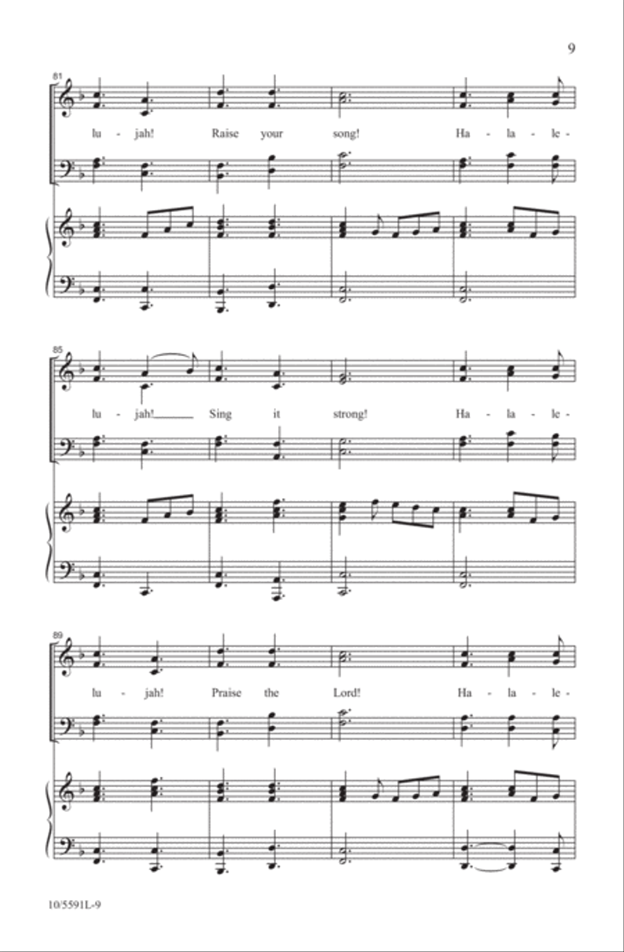 Ha-la-lelujah (Raise Your Song) 4-Part scores gallery preview page 9