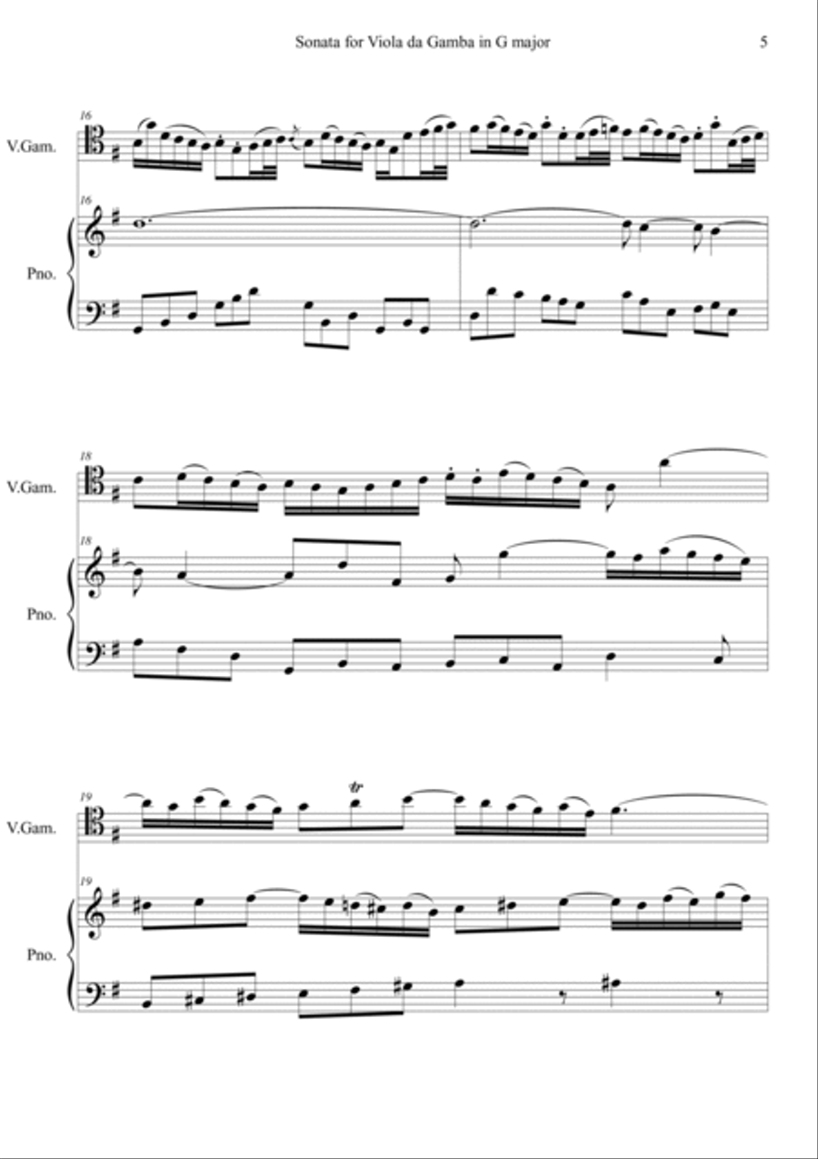 Sonata for Viola da Gamba in G major BWV 1027 1st Viola da Gamba scores gallery preview page 5