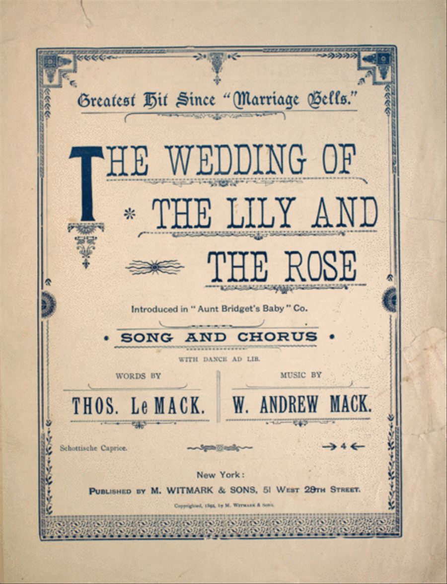 The Wedding of the Lily and the Rose. Song & Chorus Choir scores gallery preview page 1