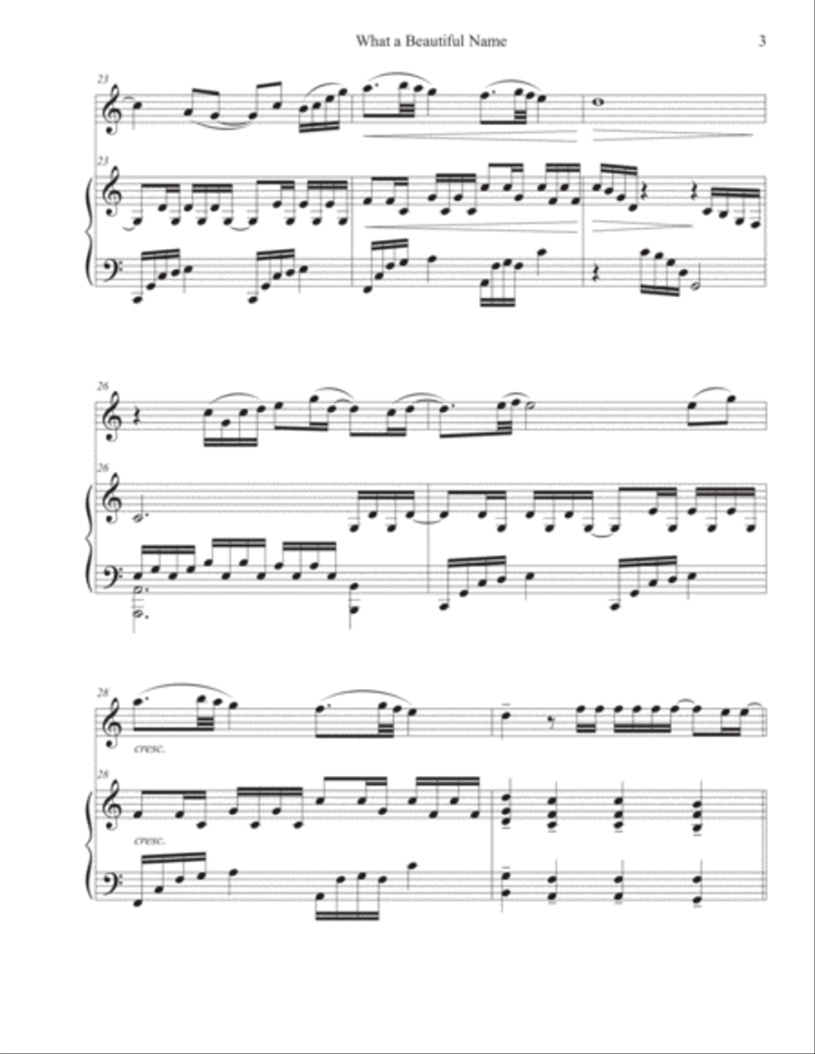 What A Beautiful Name Violin Solo scores gallery preview page 3